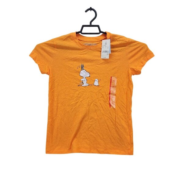 Womens Halloween Spooked Snoopy Graphic Orange T Shirt Short Sleeve Size XS - Picture 1 of 7